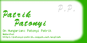 patrik patonyi business card